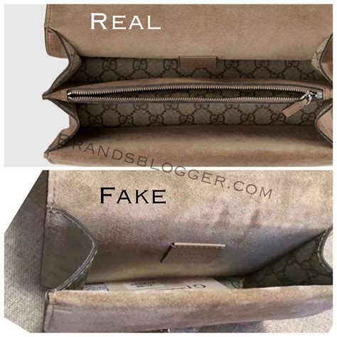 fake gucci bag.|inside a real gucci bag.